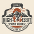 High Desert Print Works Logo - Darker Background